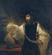 Rembrandt van rijn Aristotle Contemplating a Bust of Homer USA oil painting artist